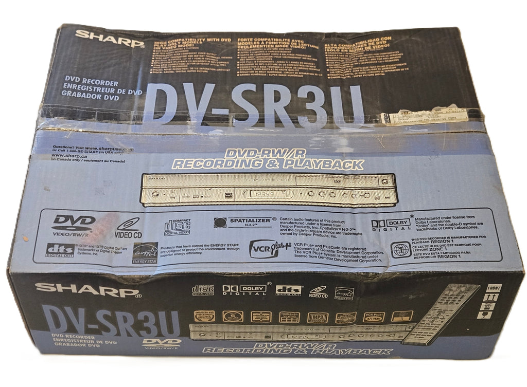 Sharp DV-SR3U Progressive Scan DVD-RW Recorder - Complete In Box