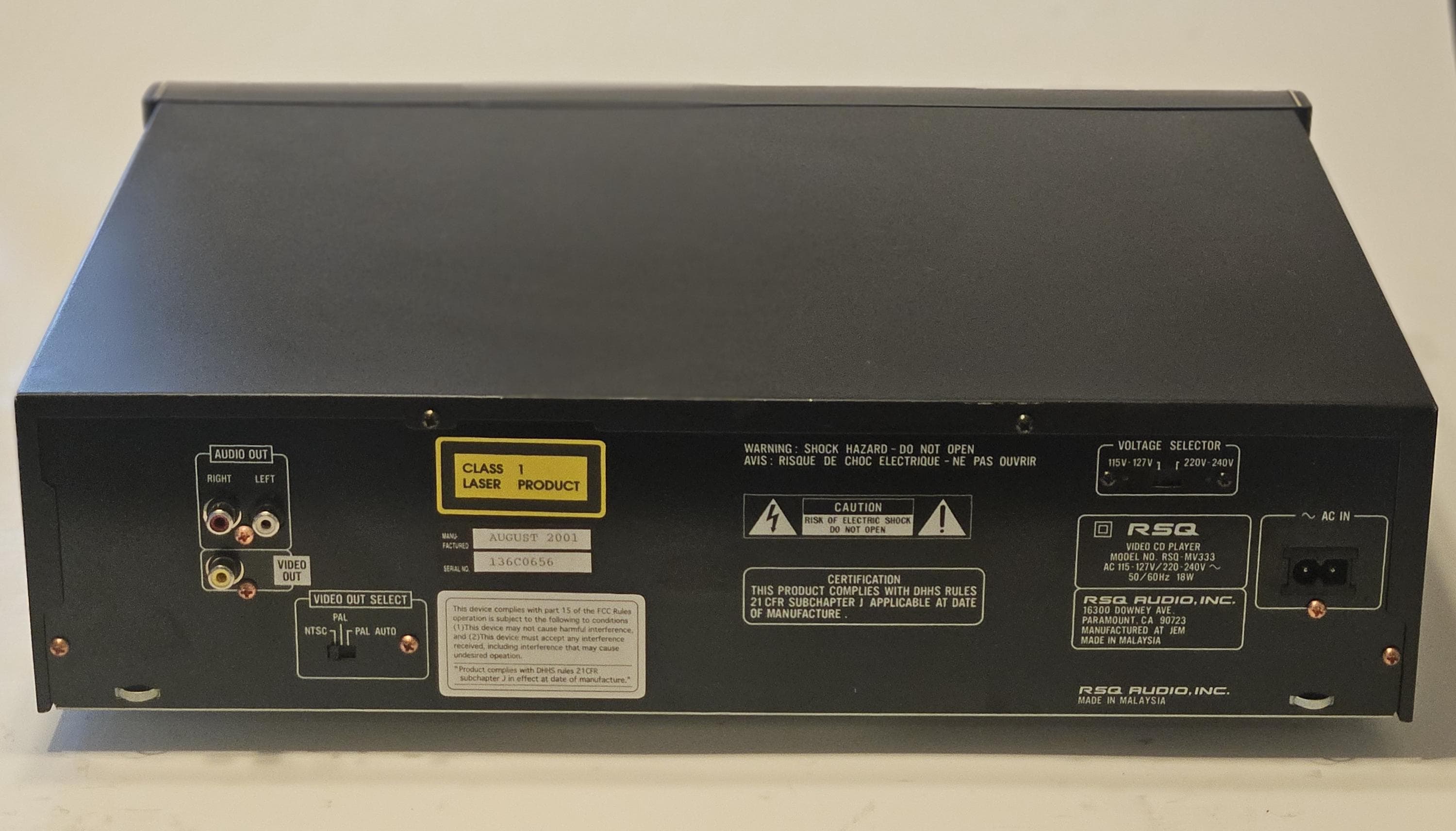 RSQ MV303 3 Disc Karaoke Video VCD Cd Player