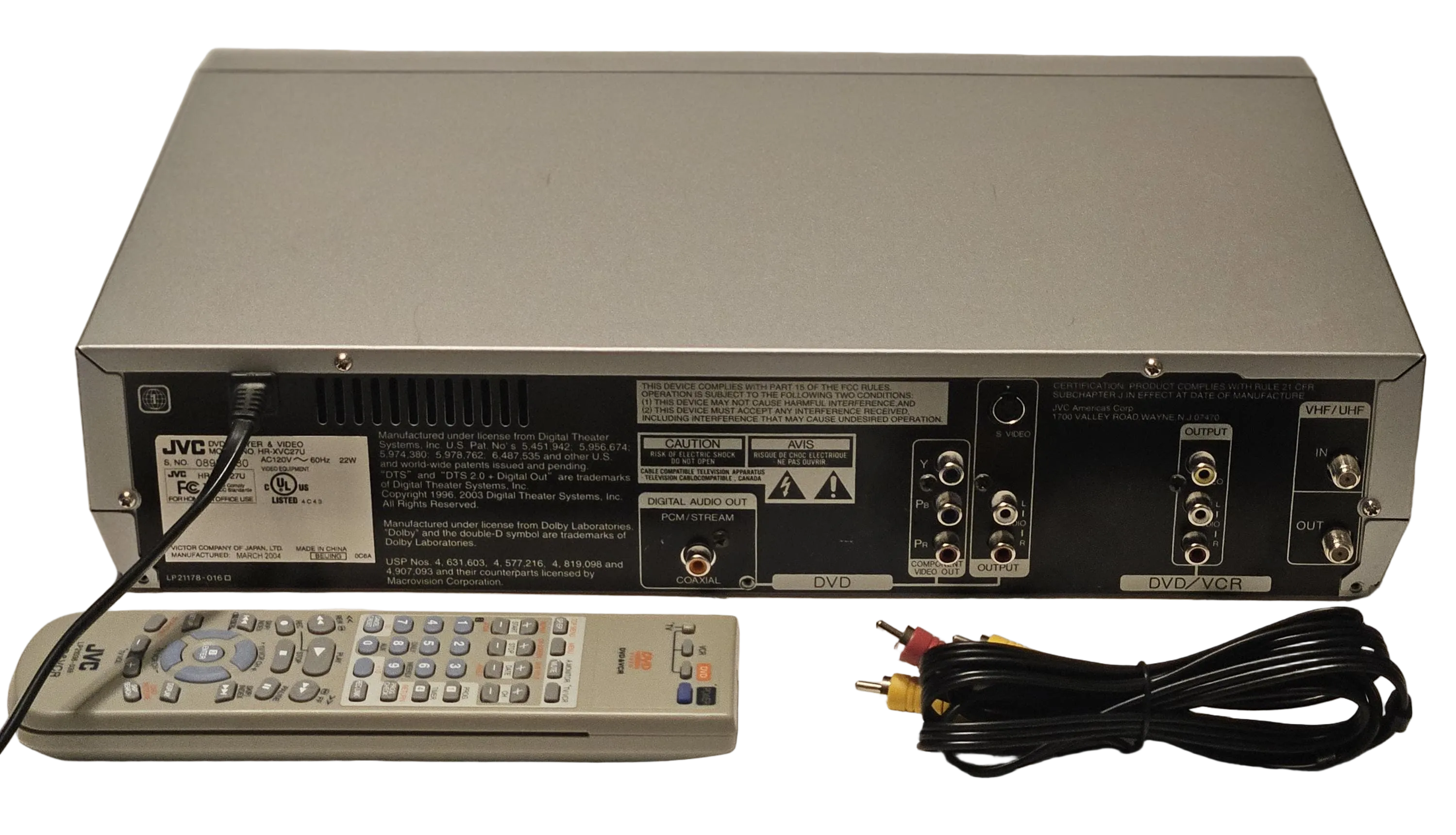 JVC HR-XVC27U Progressive Scan Dvd/Vcr Combo Player
