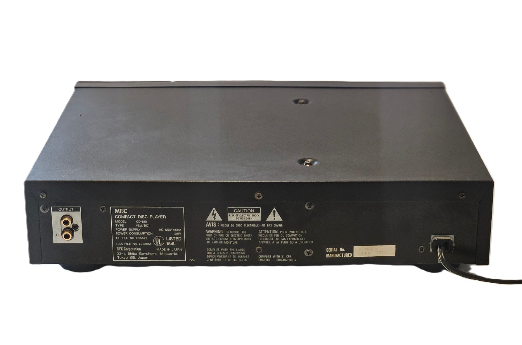 NEC CD-810 Compact Disc Player