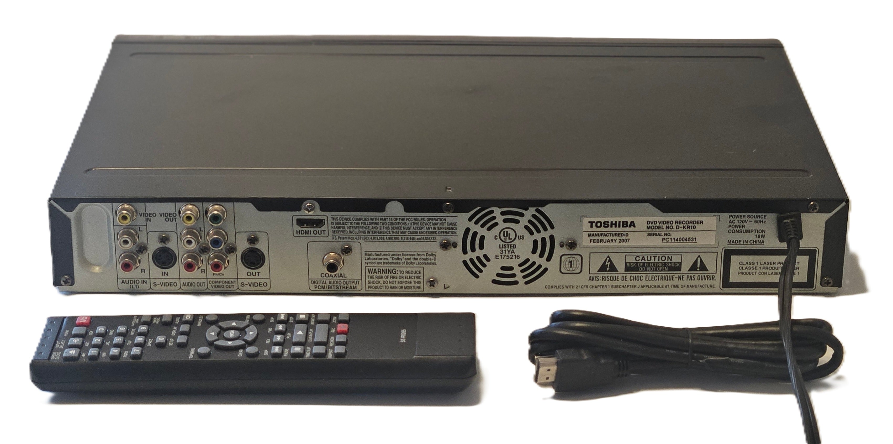 Toshiba D-KR10 DVD Recorder HDMI Upscaling