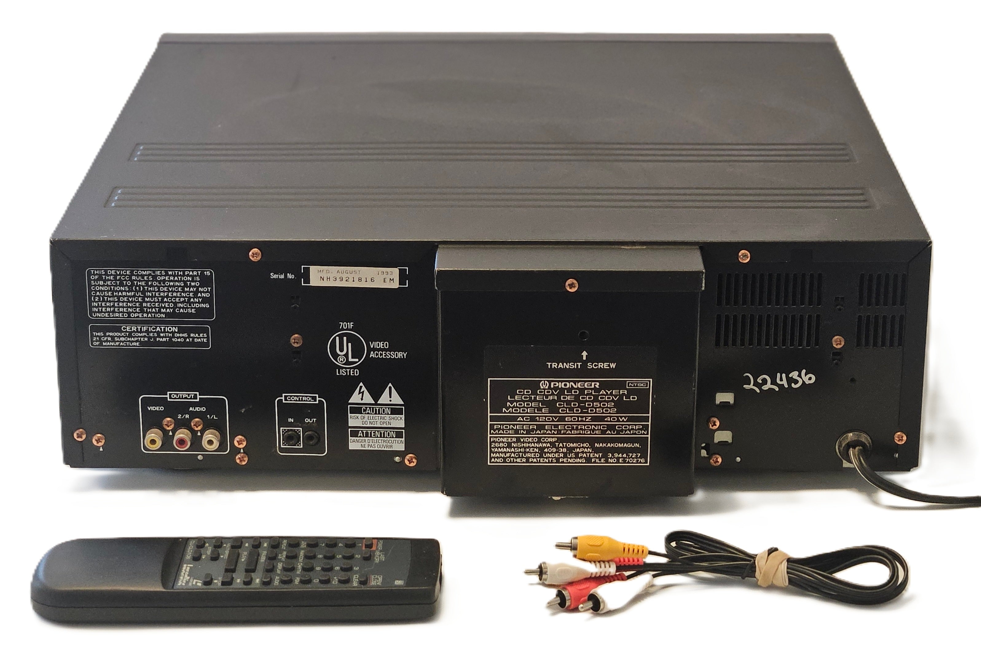 Pioneer CLD-D502 Laserdisc CD CDV Player System Both Side Play