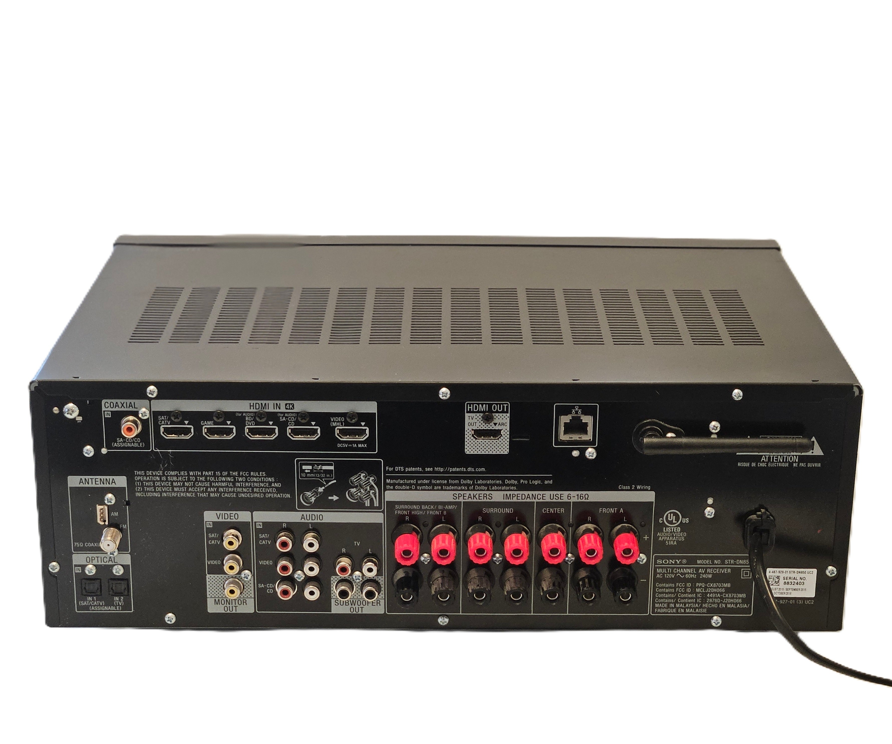 Sony STR-DN850 7.2 4K HDMI Receiver
